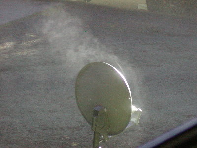 picture of smoking satellite dish