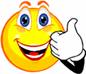 graphic of smiley face with thumb up